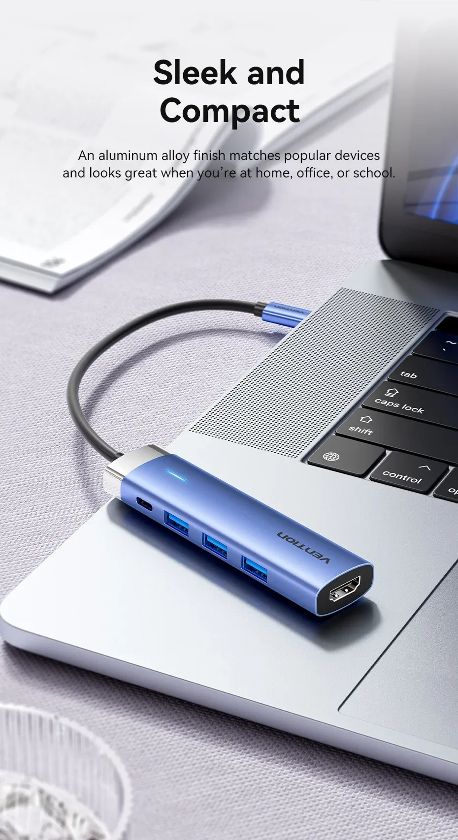 벤션 5-in-1 USB-C HDMI 4K 허브 PD100W