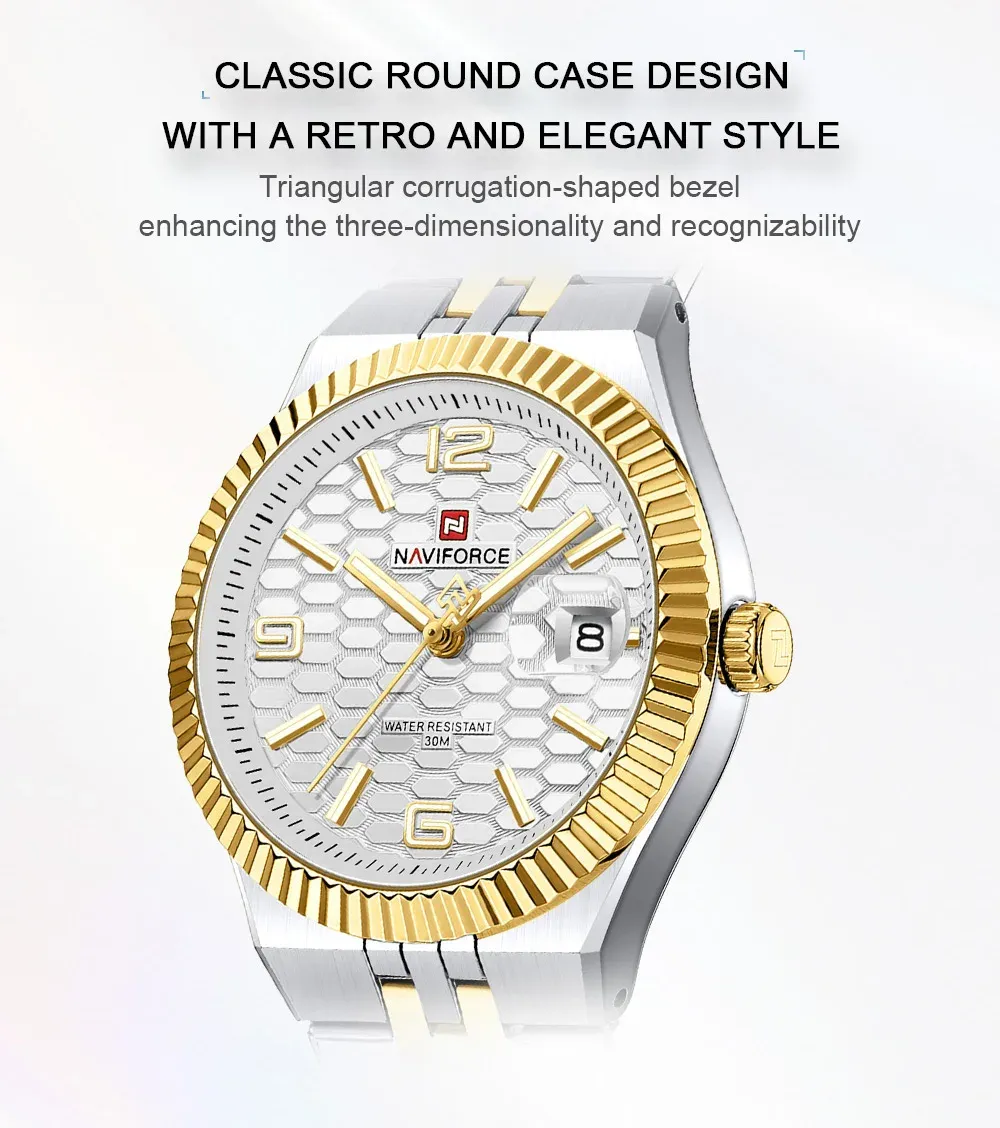 네비포스 여성용 로맨틱 스틸 쿼츠 방수 시계 NF5079