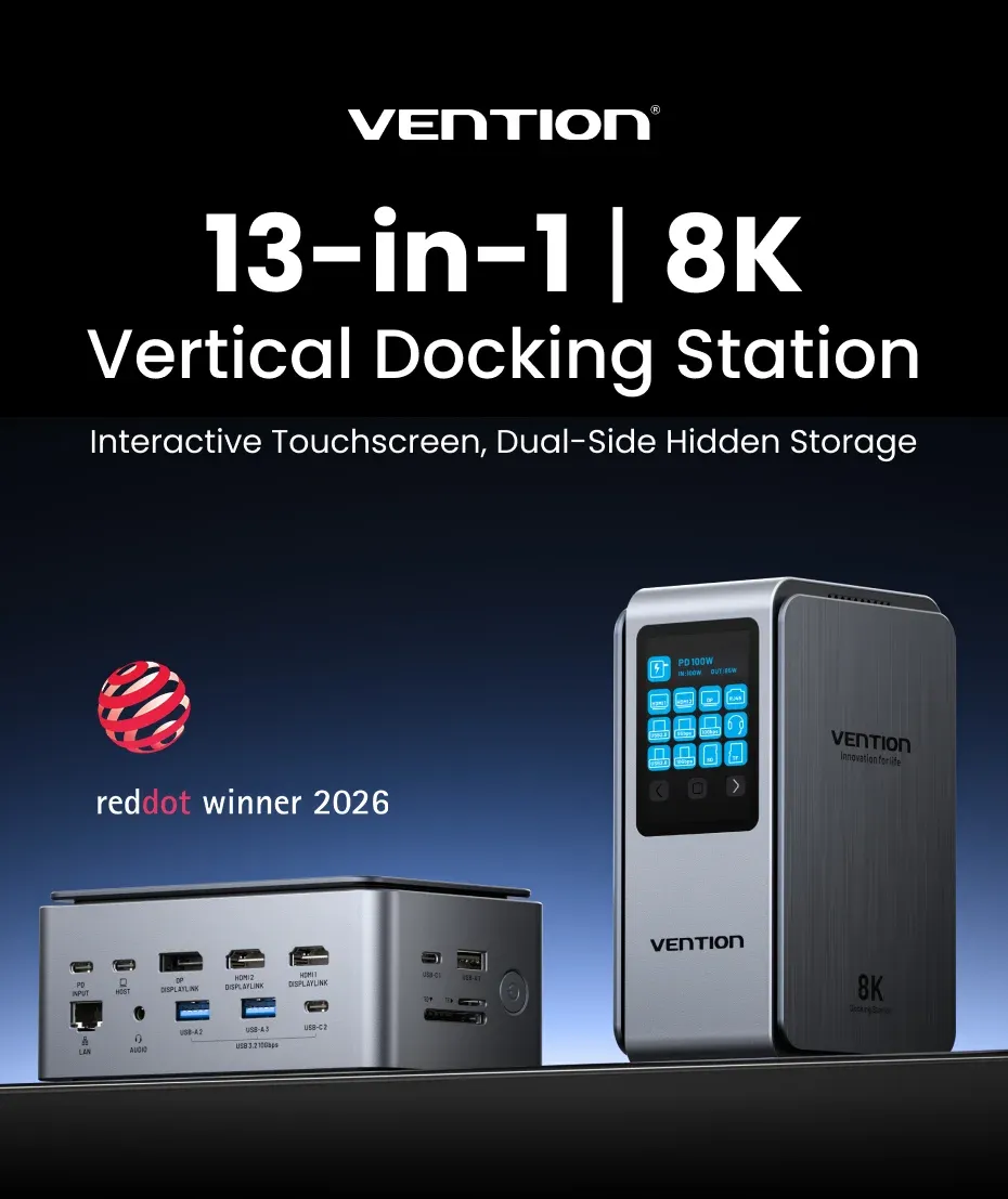 벤션 13포트 8K MST USB-C 도킹 허브