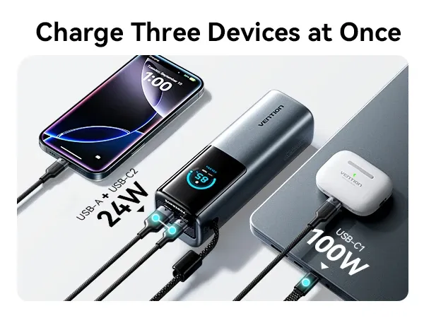 Vention 20000mAh 165W 디지털 디스플레이 보조배터리