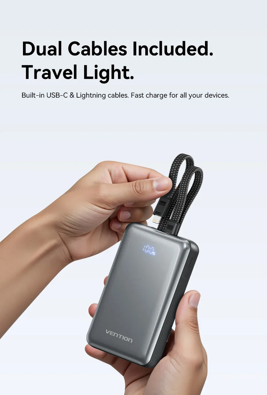 벤션 35W 내장 케이블 디지털 보조배터리