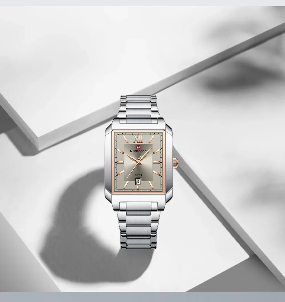 네비포스 NF9251L 로만 다이얼 여성용 스틸 시계