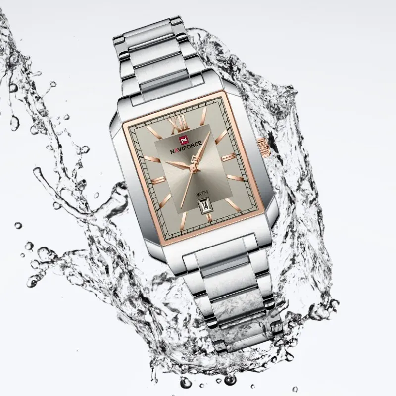 네비포스 NF9251L 로만 다이얼 여성용 스틸 시계