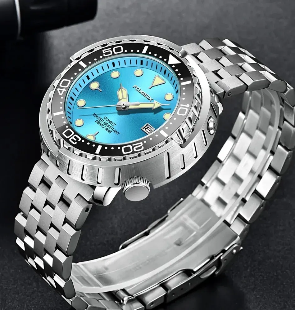 폭스박스 2024 방수 크로노그래프 밀리터리 쿼츠 시계