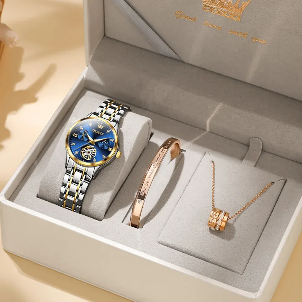 올레브스 로만 문페이즈 자동 여성 기계식 시계