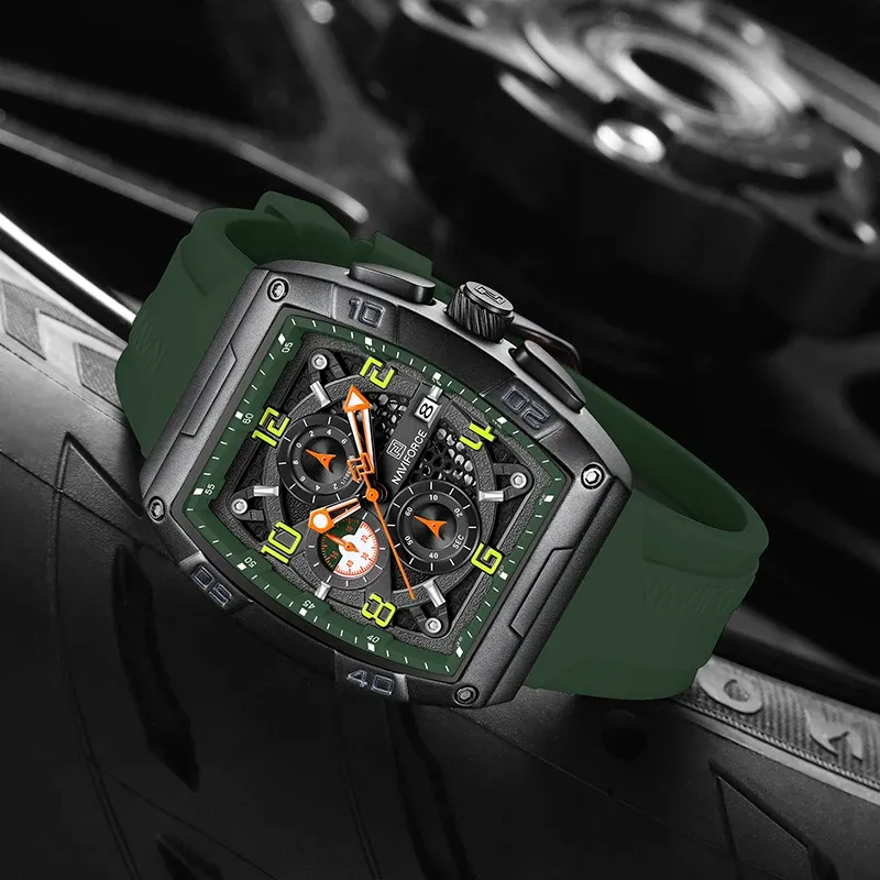 NAVIFORCE NF8052 남성용 캘린더 크로노그래프 스포츠 시계
