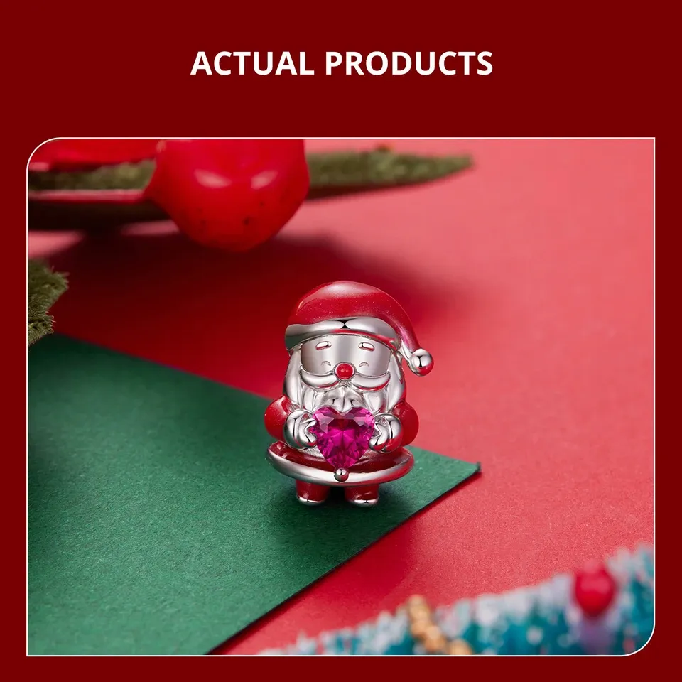 WOSTU 925 스털링 실버 크리스마스 트리 참 펜던트