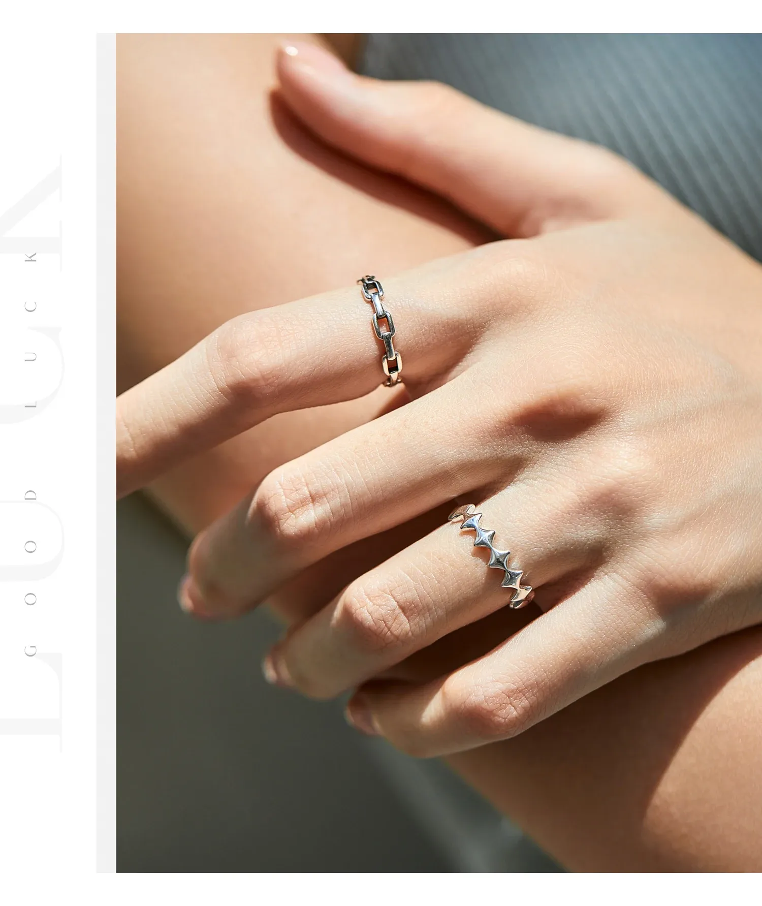 MODIAN 빈티지 별 모티프 925 실버 스태킹 링