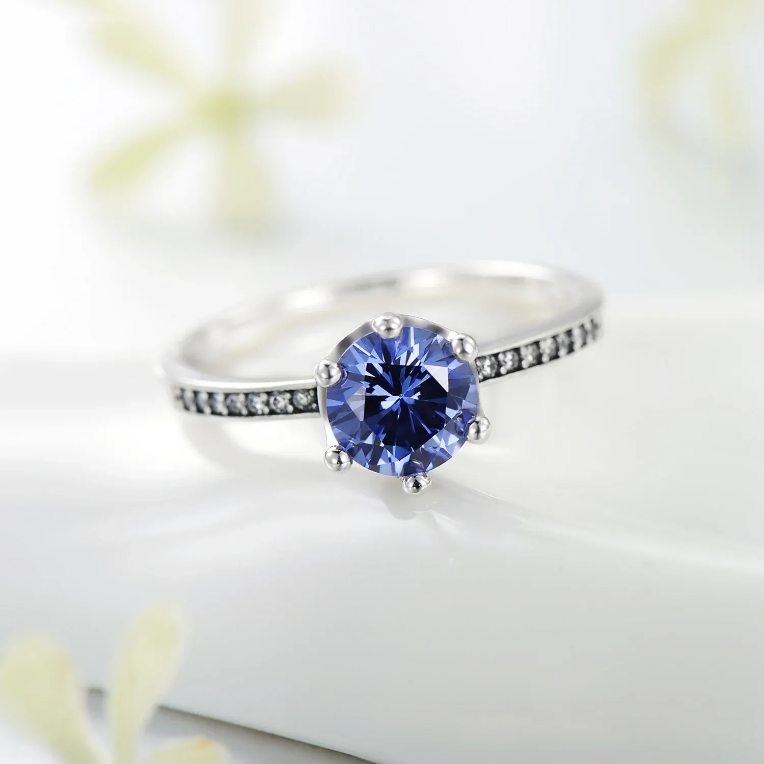 모디안 925 스털링 실버 크라운 지르콘 웨딩 반지