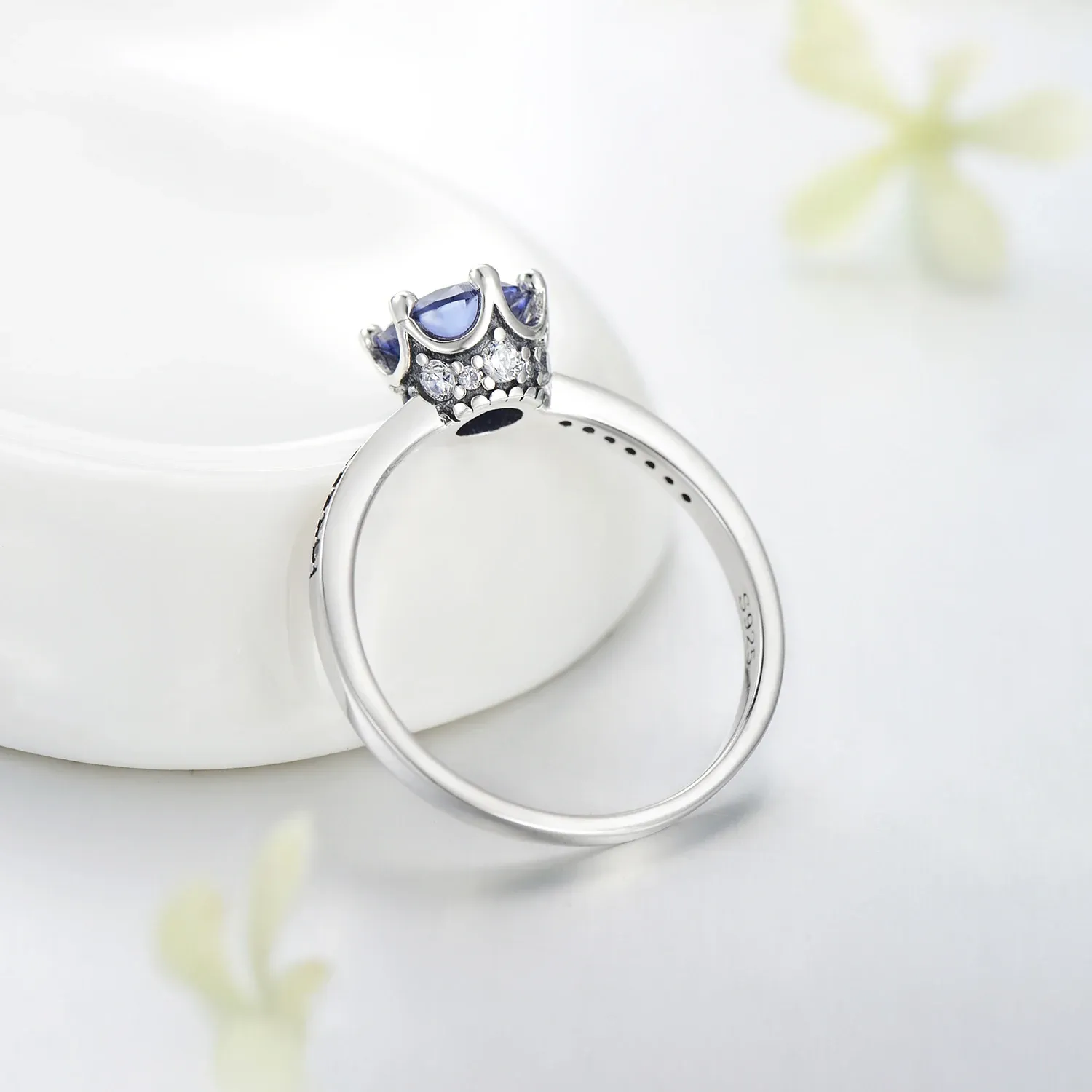 모디안 925 스털링 실버 크라운 지르콘 웨딩 반지