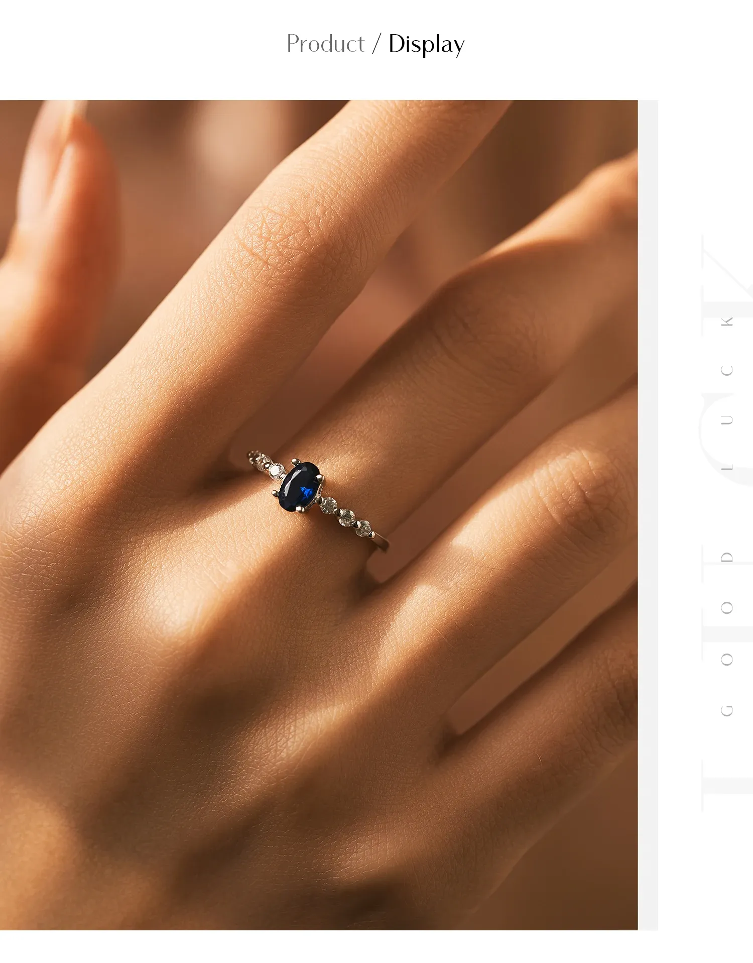 모디안 925 실버 타원 블루 지르코니아 빈티지 반지