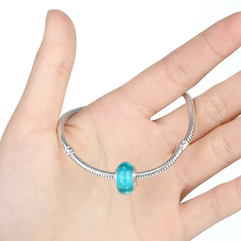 WOSTU 무라노 글라스 크리스탈 플라워 참 비즈