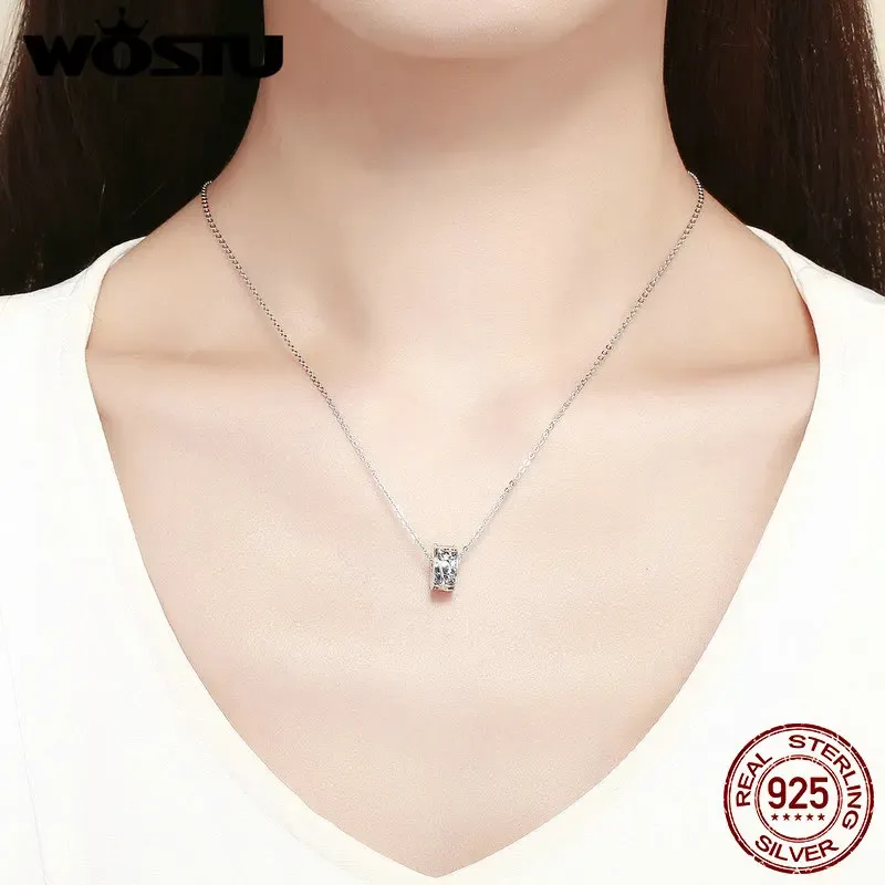 WOSTU 925 실버 스타버스트 라운드 클립 참