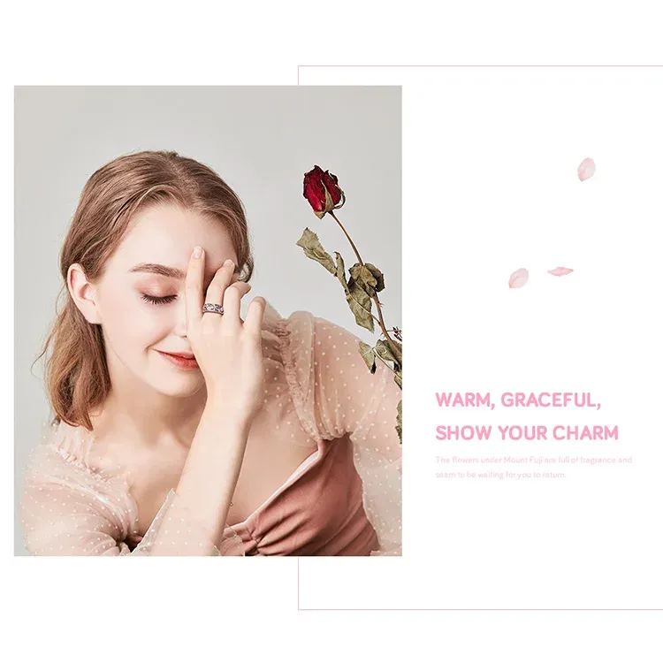 WOSTU 925 실버 플라워 스태킹 반지 4mm