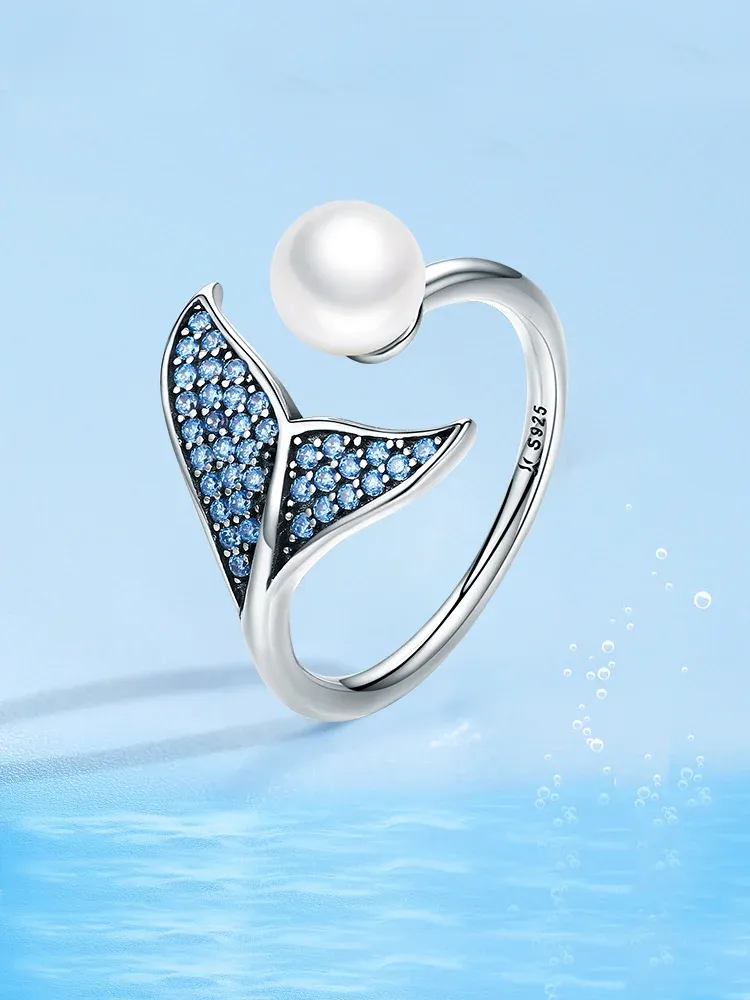 WOSTU 인어 꼬리 오픈 조절 반지