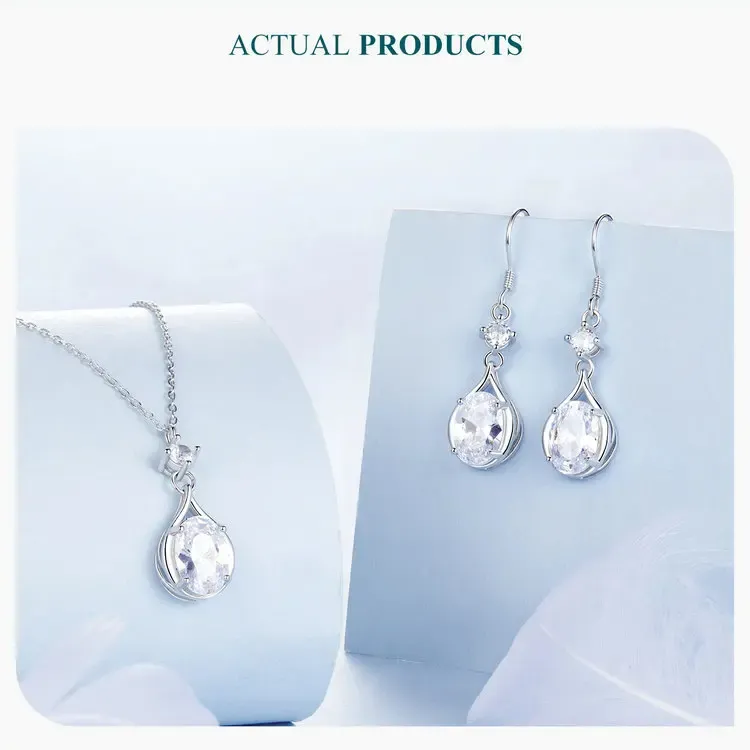 바모어 925 스털링 실버 물방울 주얼리 세트