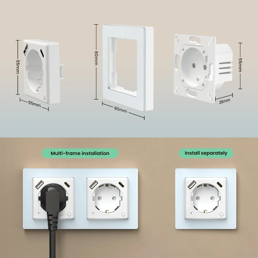 AVATTO 투야 와이파이 스마트 벽면 콘센트 PD20W 에너지 모니터링형