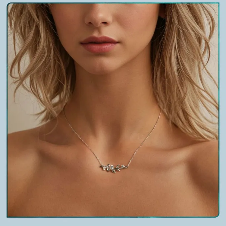 바모어 지르콘 브랜치 925 실버 펜던트 목걸이