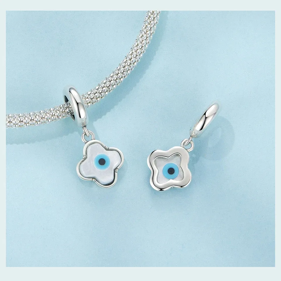 WOSTU 925 실버 소녀와 고양이 하트 참 펜던트