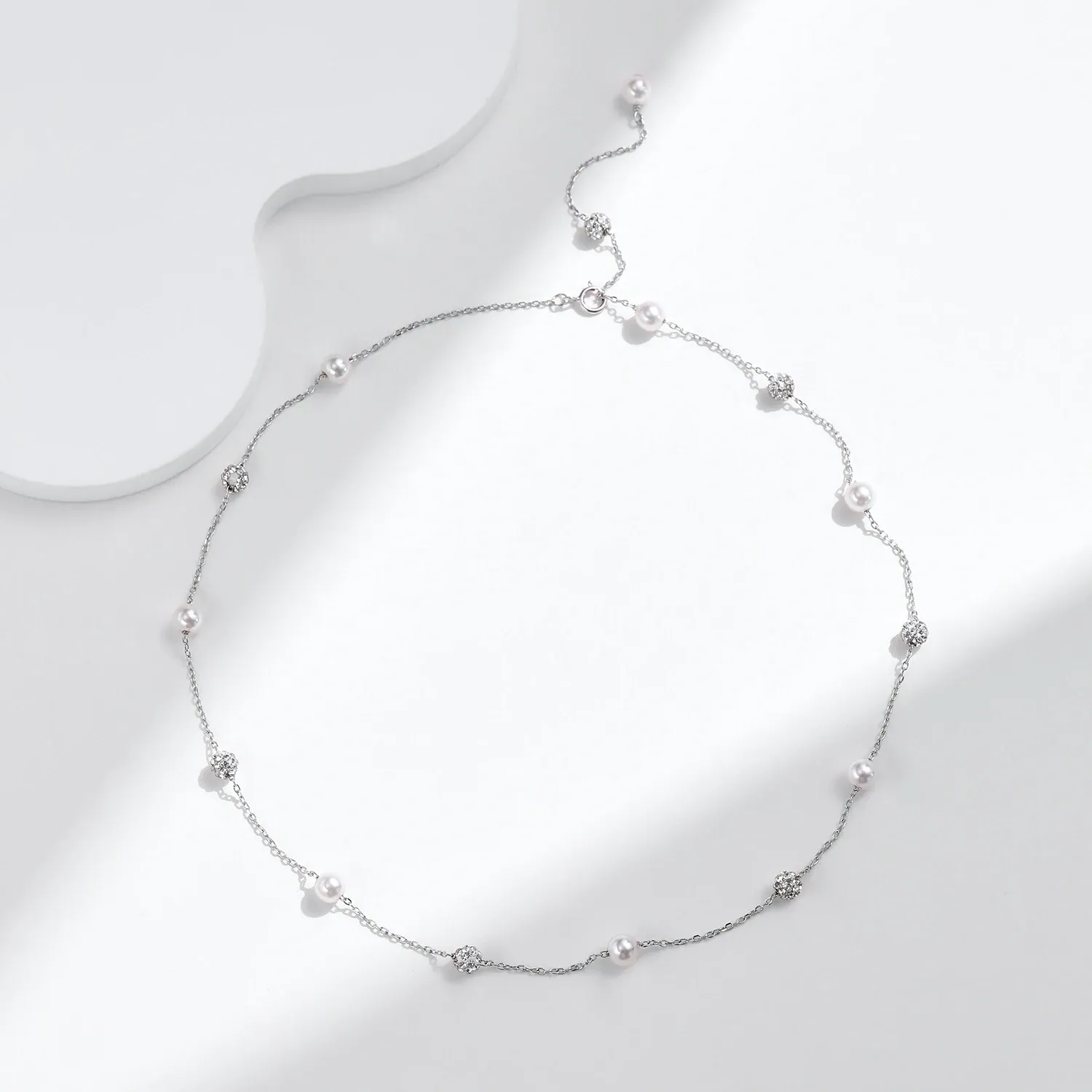 MODIAN 925 실버 샹발라 지르코니아 Y라인 목걸이