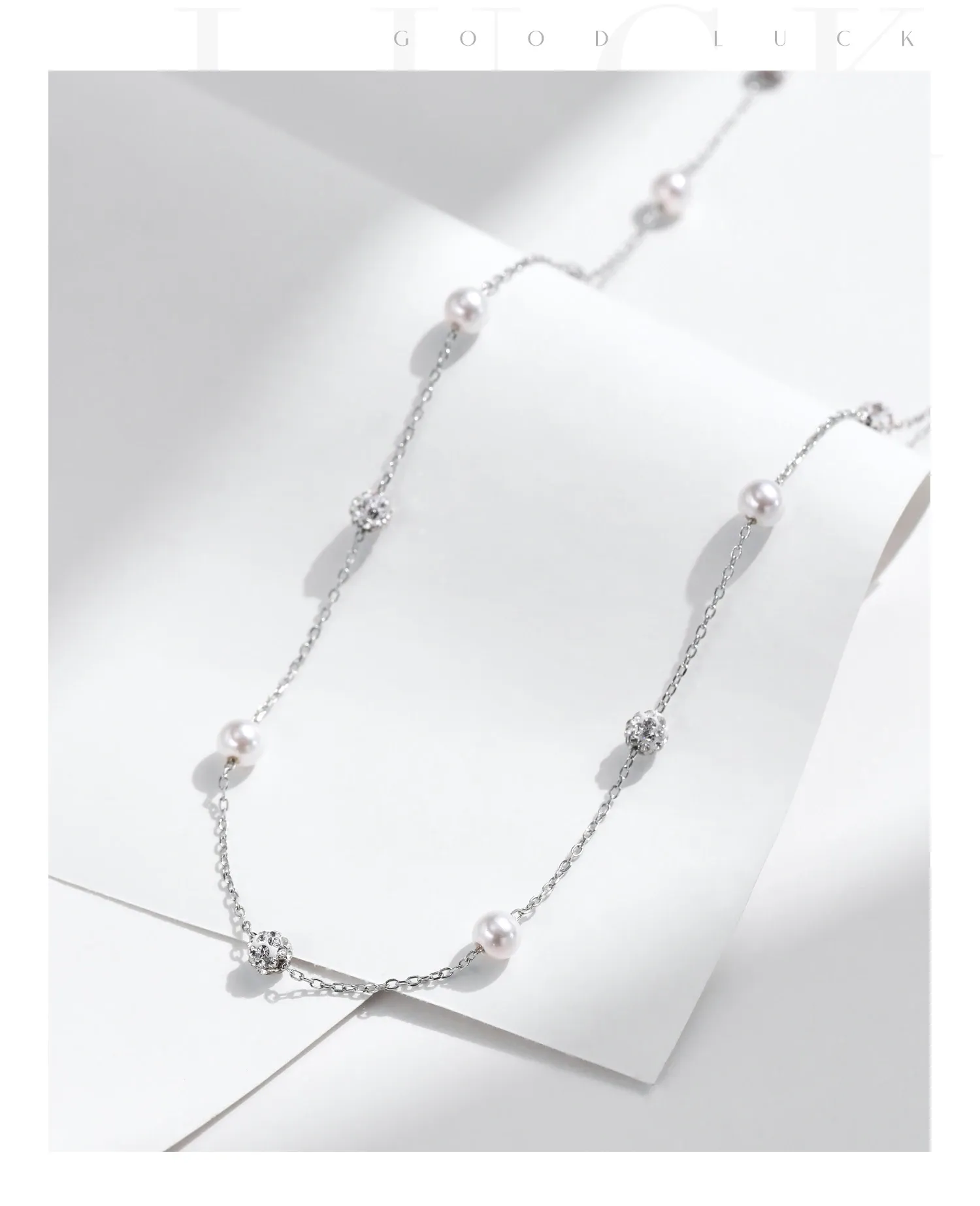 MODIAN 925 실버 샹발라 지르코니아 Y라인 목걸이