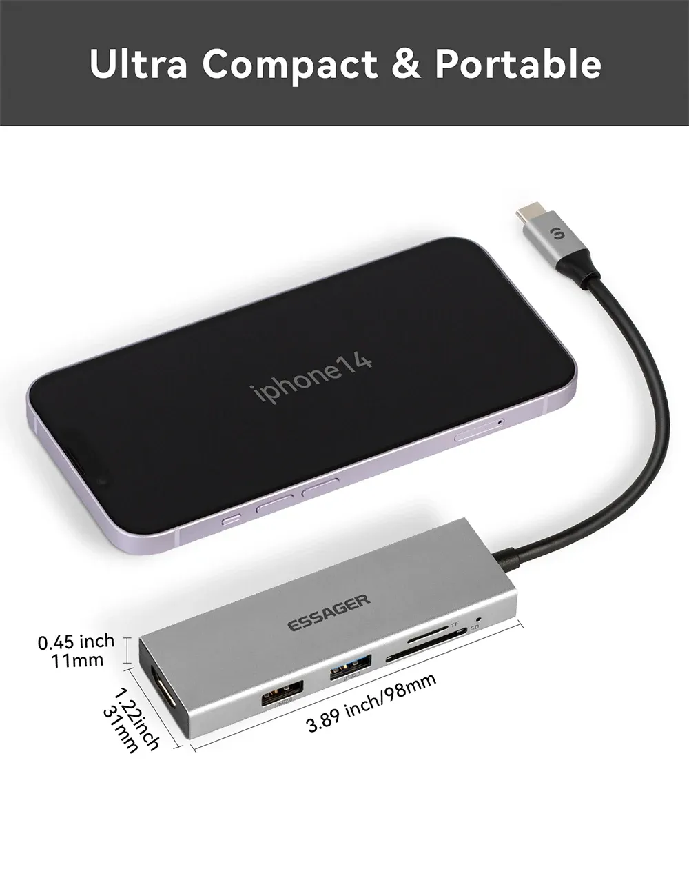 Essager 5-in-1 USB-C 4K HDMI 도킹 허브