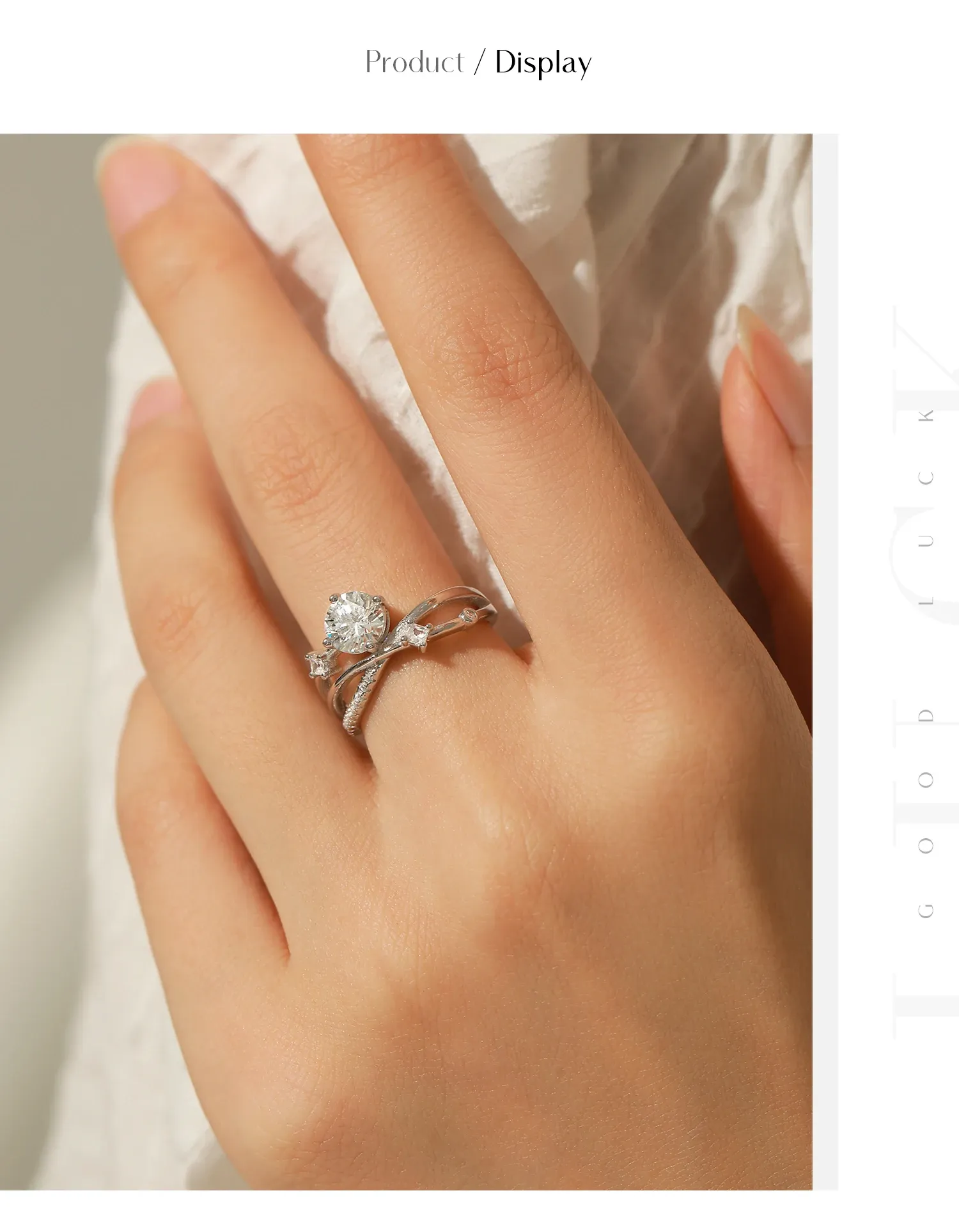 MODIAN 1캐럿 모이사나이트 925 실버 클래식 웨딩 링