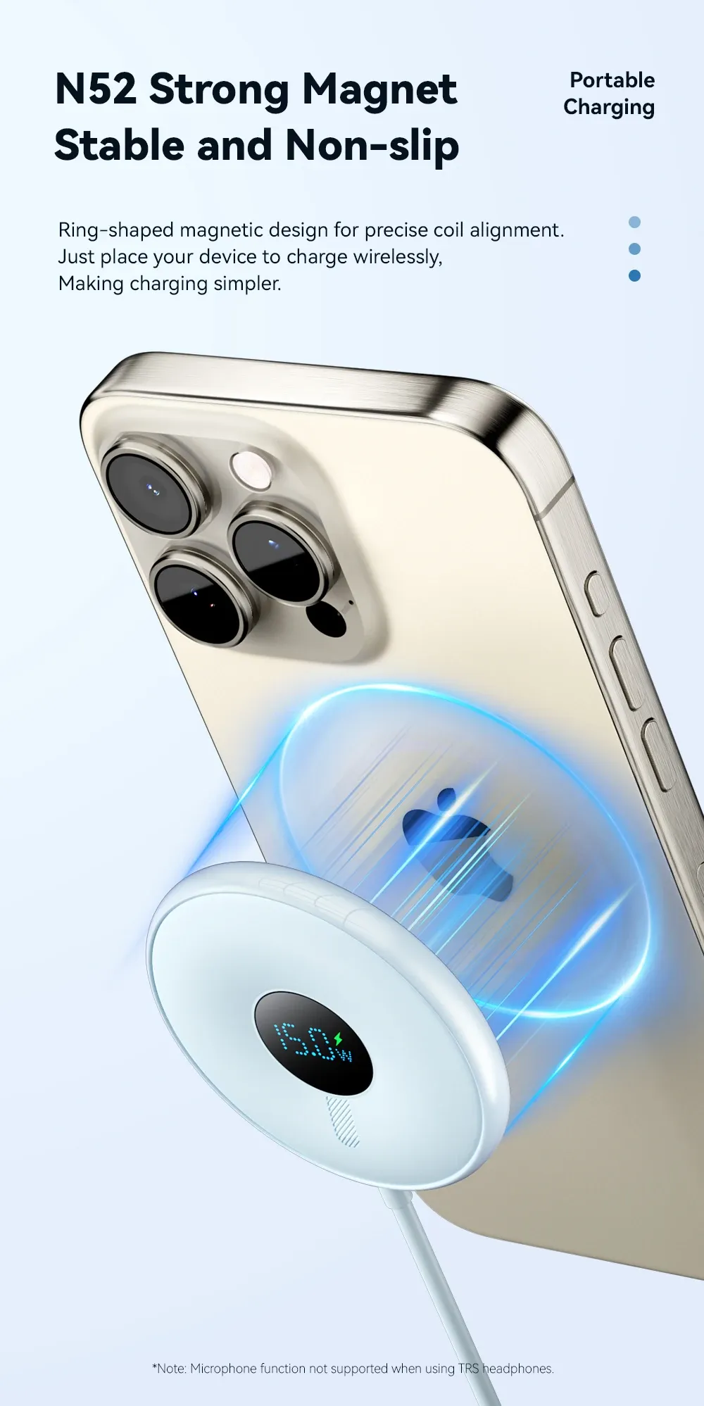 에사저 15W 마그네틱 디스플레이 무선충전기