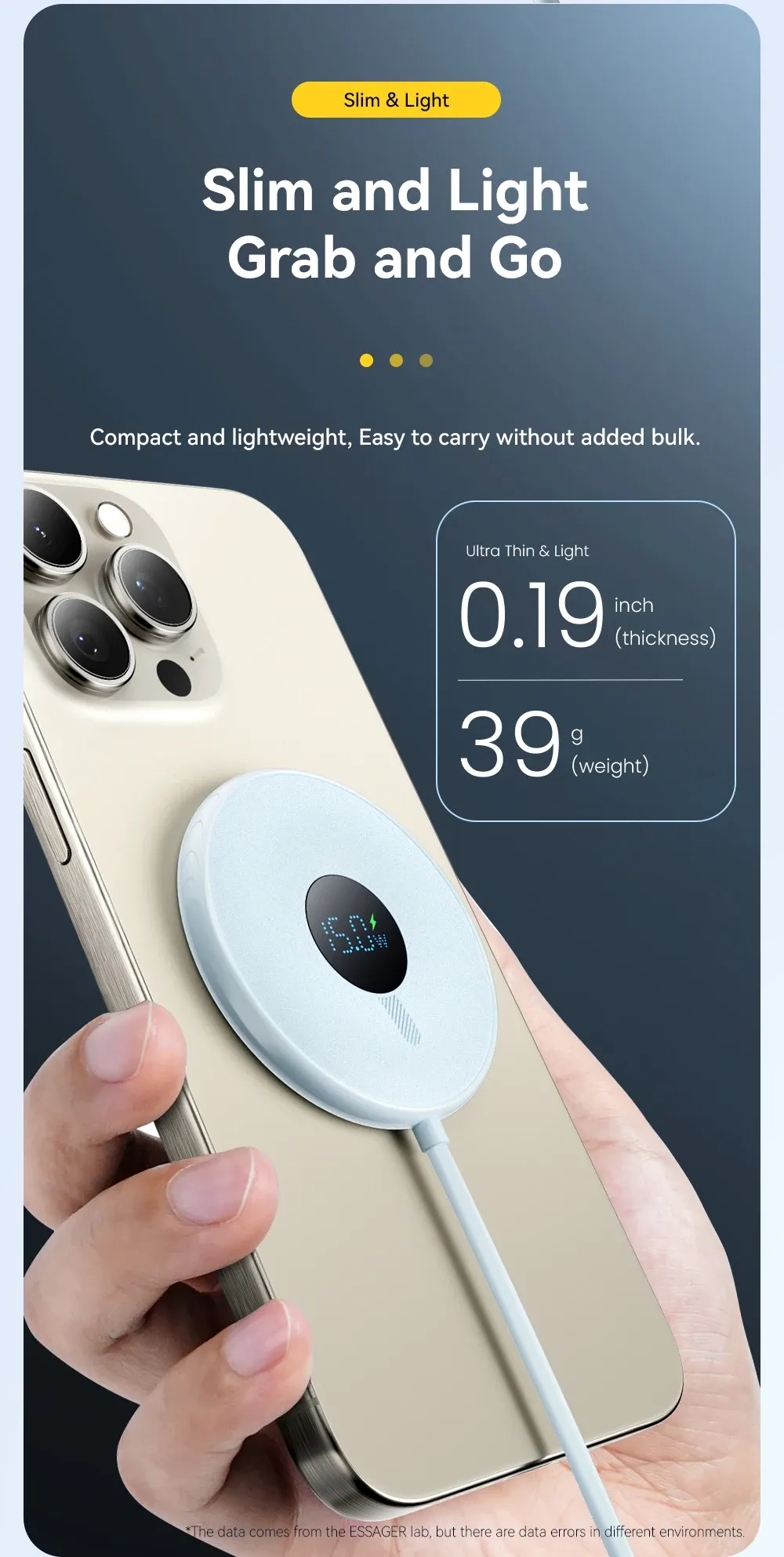 에사저 15W 마그네틱 디스플레이 무선충전기