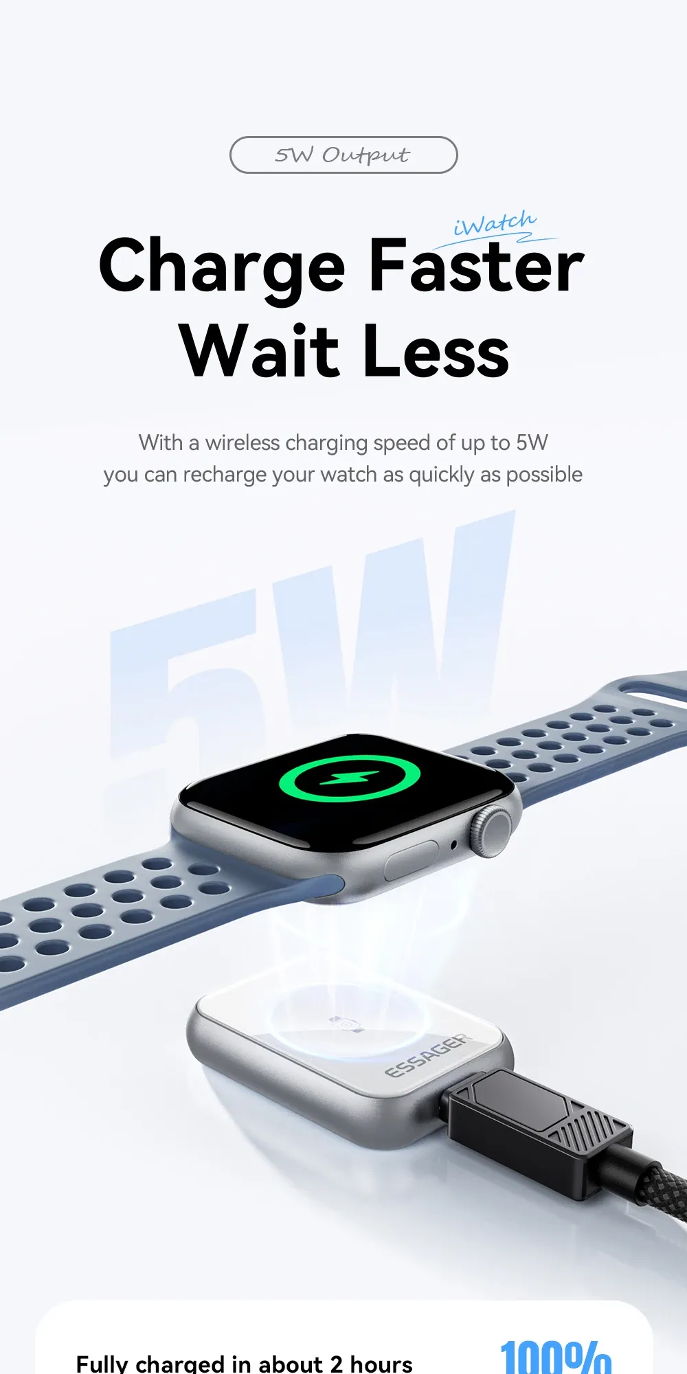 애플워치용 5W 마그네틱 무선 충전기 Type-C