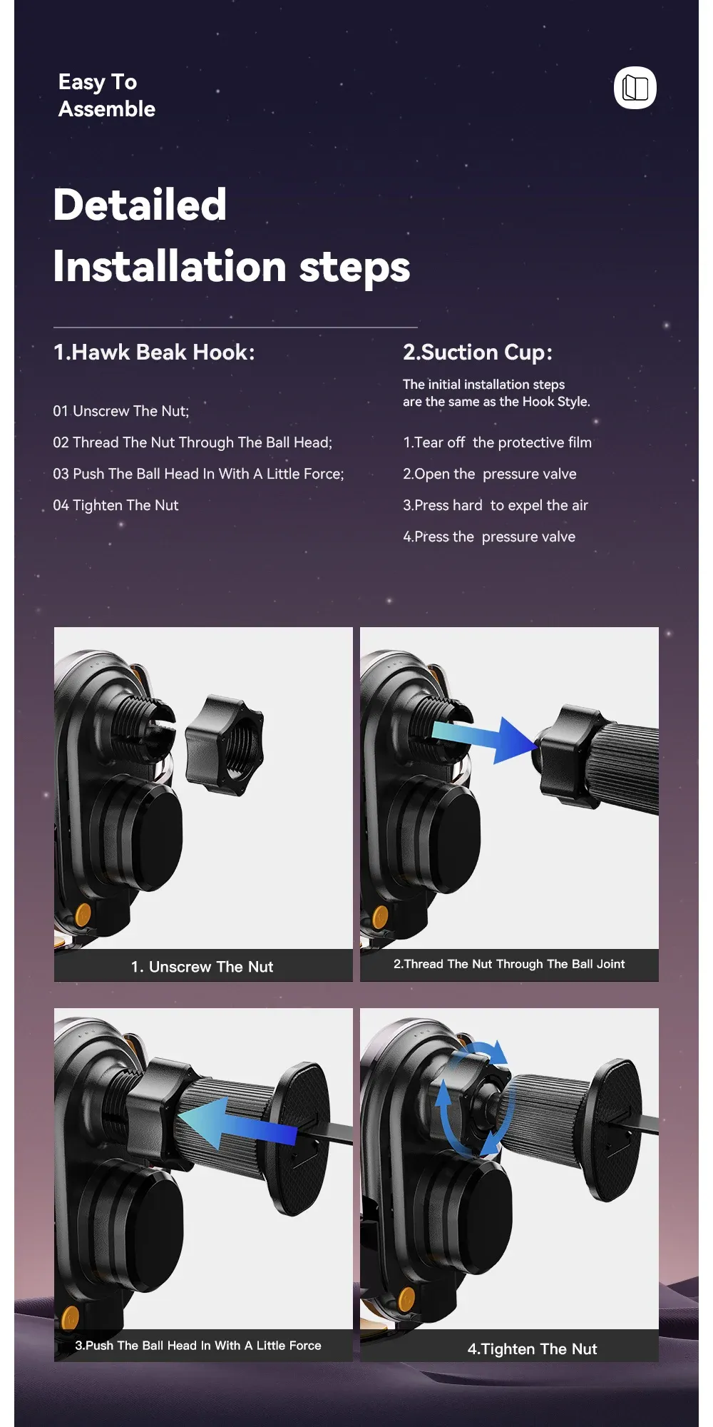에사저 투명형 15W 차량용 무선 충전 거치대