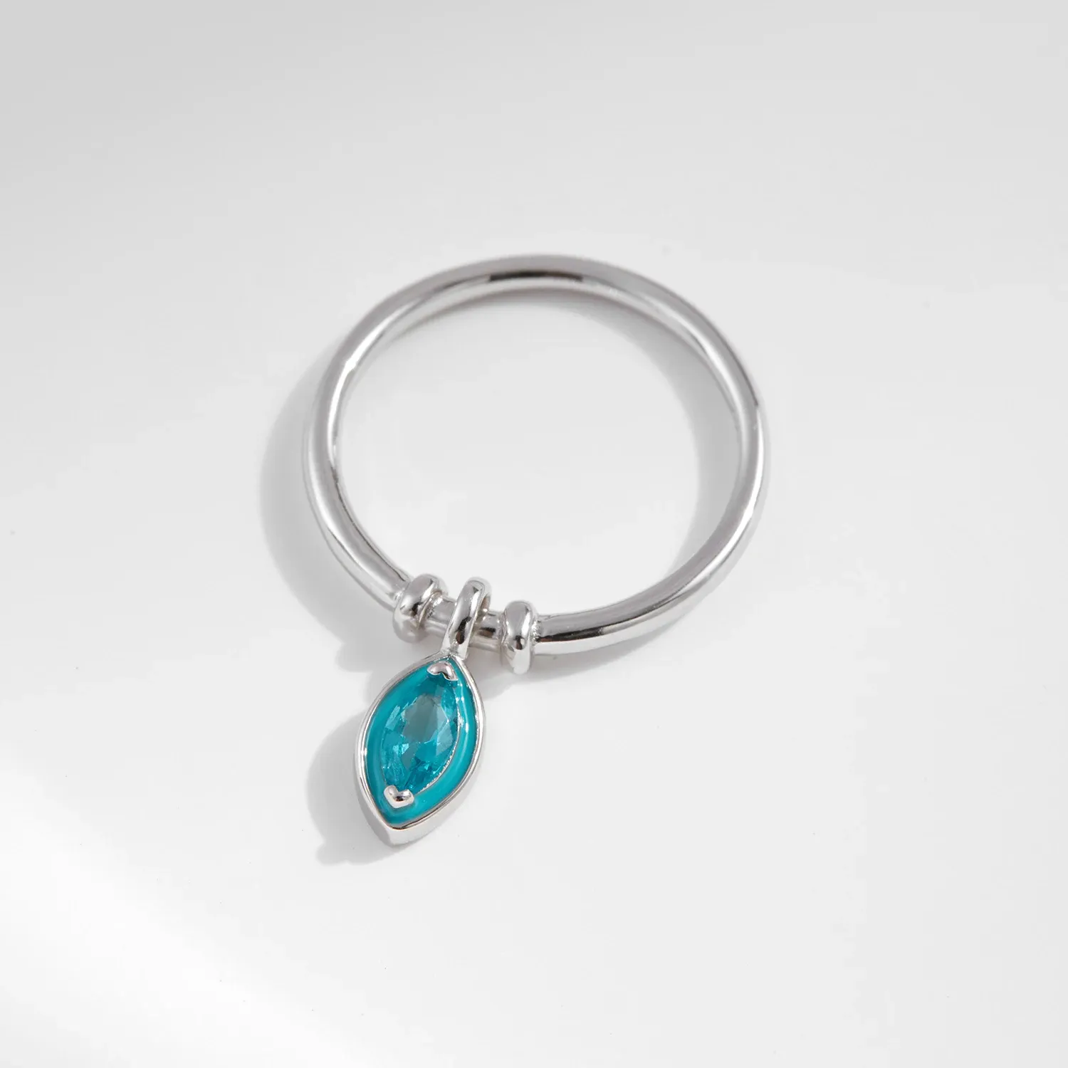 MODIAN 민트 에나멜 지르코니아 925 실버 반지