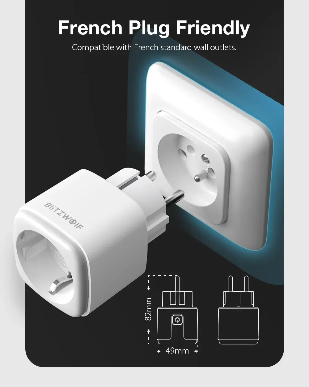 블리츠울프 Zigbee 3.0 16A 스마트 전원 소켓