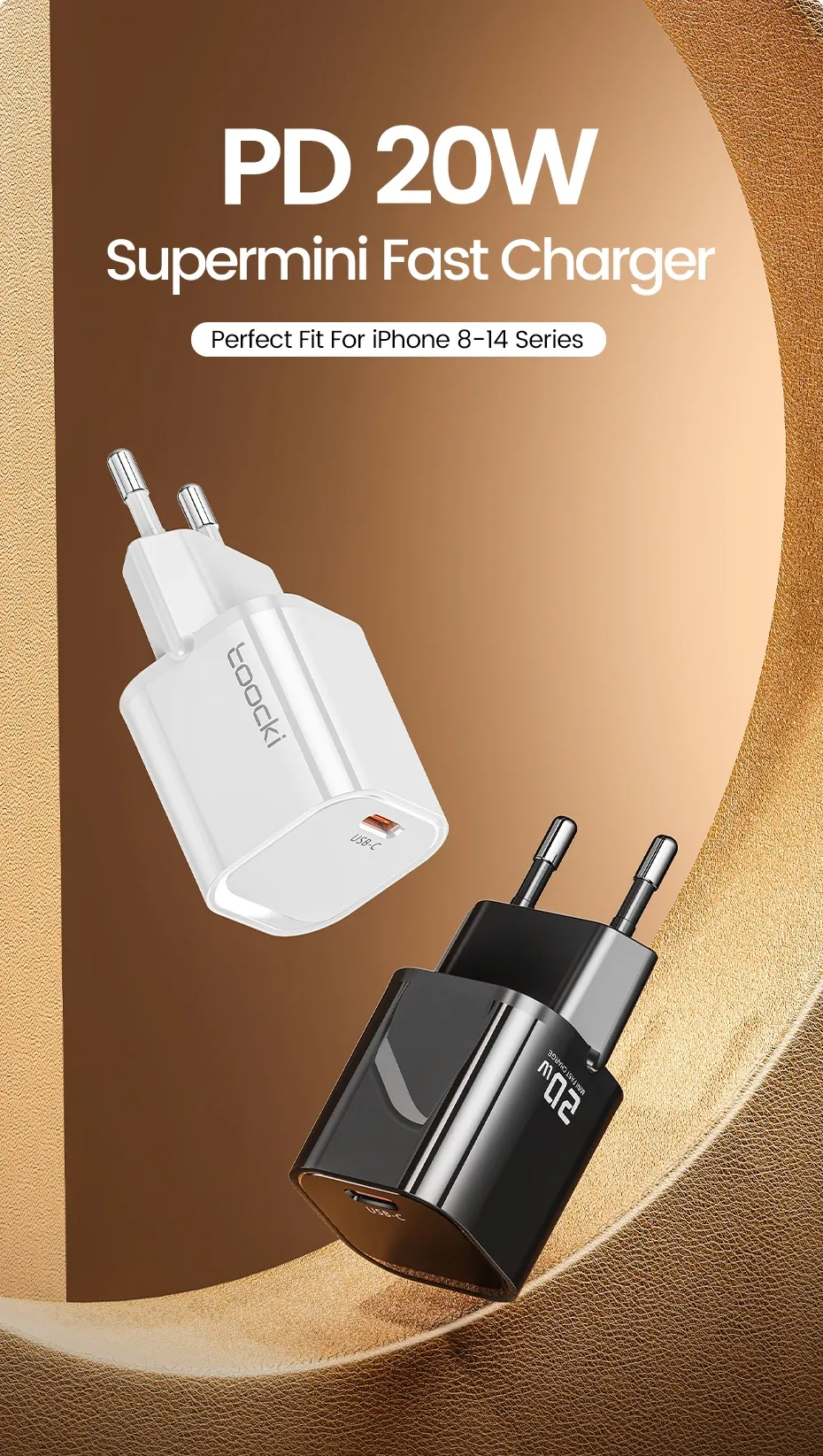 투키 20W GaN USB-C 고속 충전기