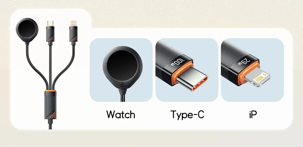 에사저 3in1 100W 멀티 충전 케이블