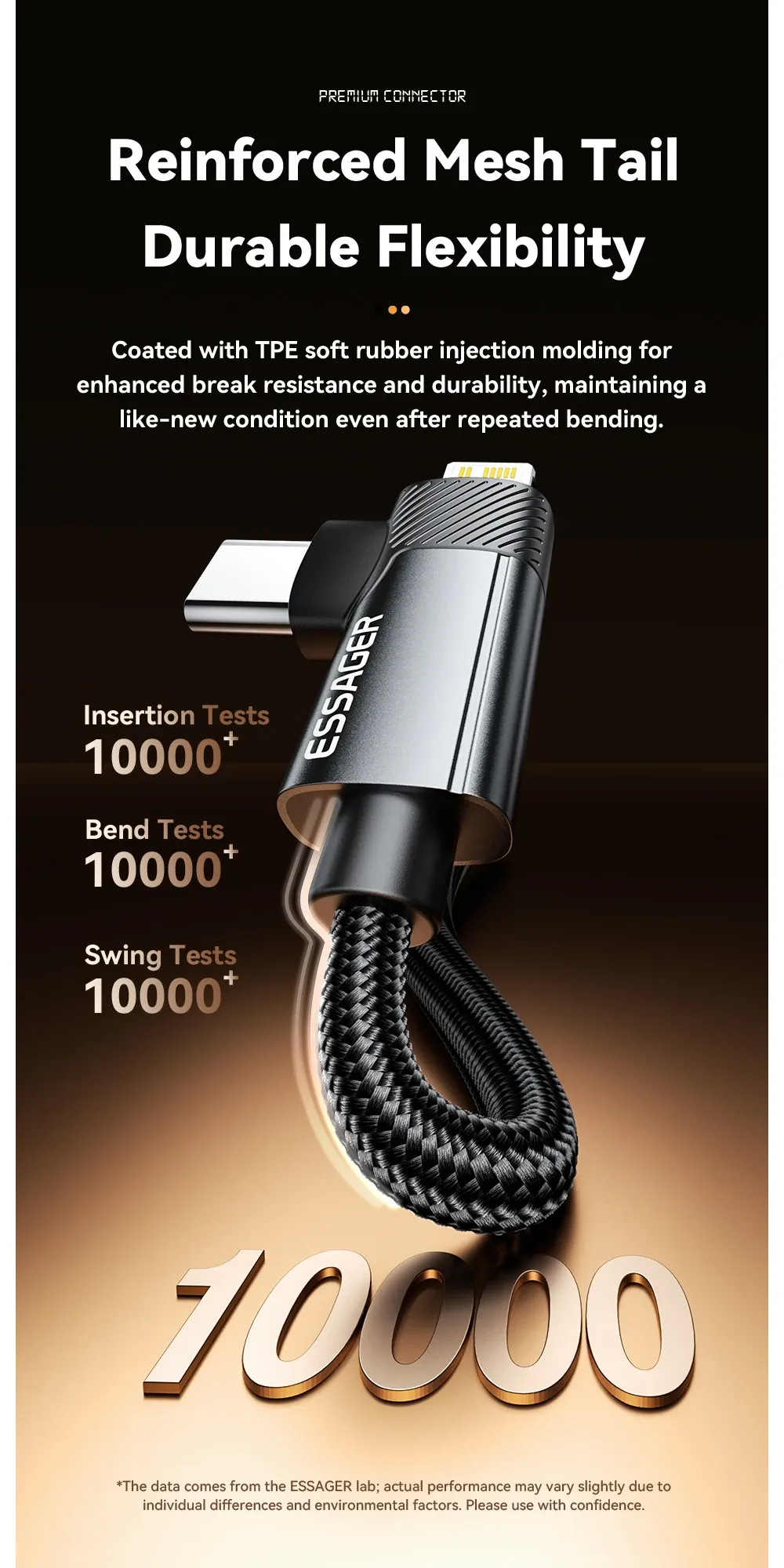 에사저 2in1 직각 USB-A to 타입C 고속 충전 데이터 케이블