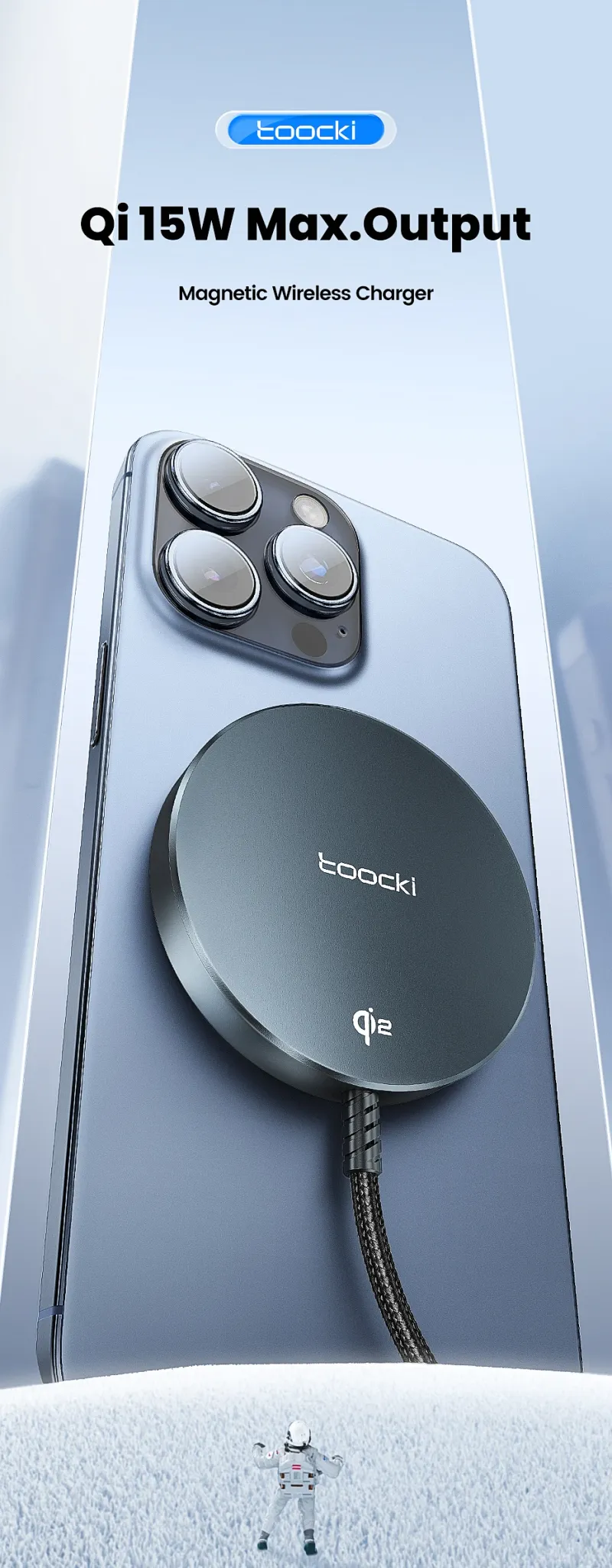 투키 15W Qi2 맥세이프형 무선 충전 스탠드
