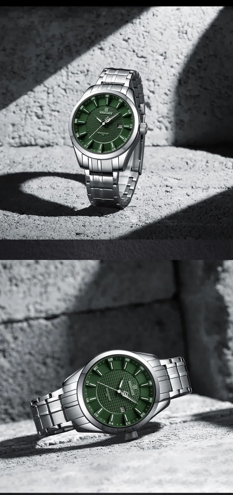 네비포스 8032 남성용 캘린더 쿼츠 손목시계