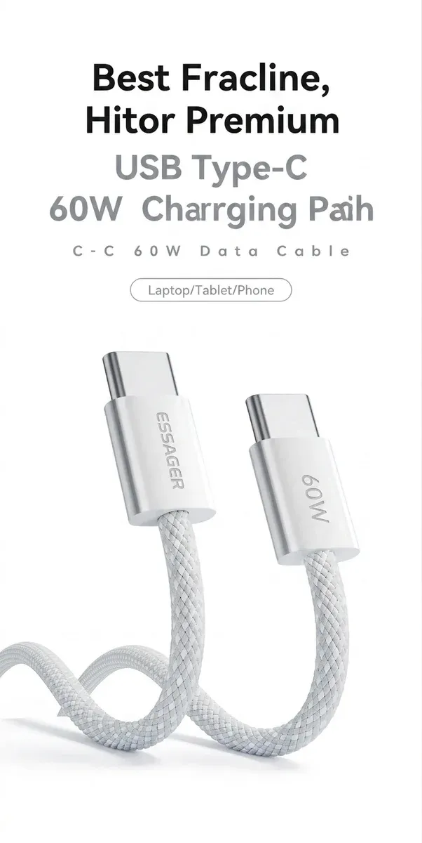 에사저 60W USB-C 고속 충전 케이블