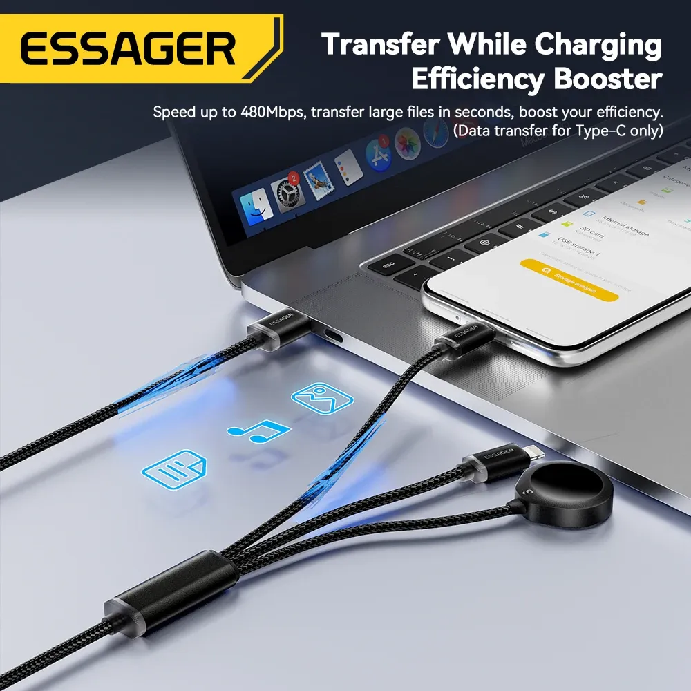 Essager 3in1 USB-A 멀티 충전 데이터 케이블