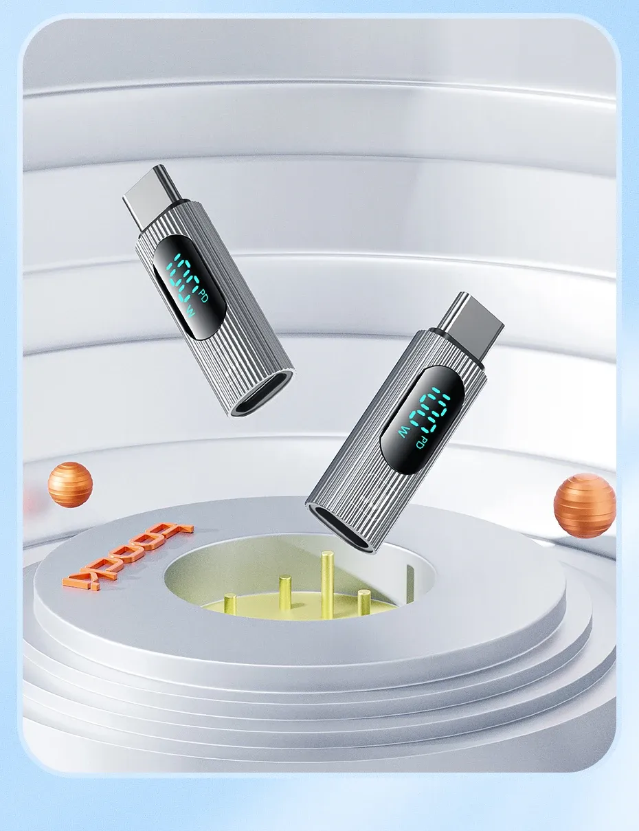 Toocki LED 표시 C타입 OTG 변환 어댑터 100W 2.0