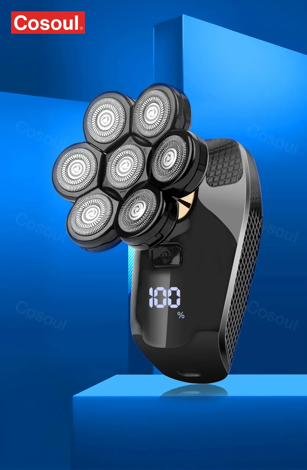 방수 회전식 두피·수염 전기면도기 V8