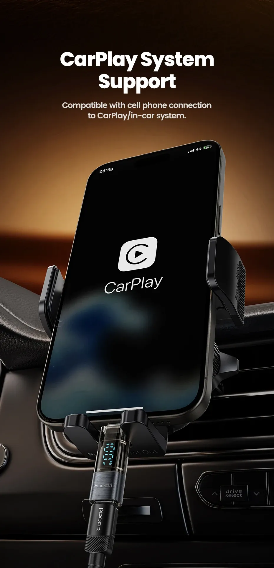 투키 100W 디지털 표시 USB-C OTG 변환 어댑터