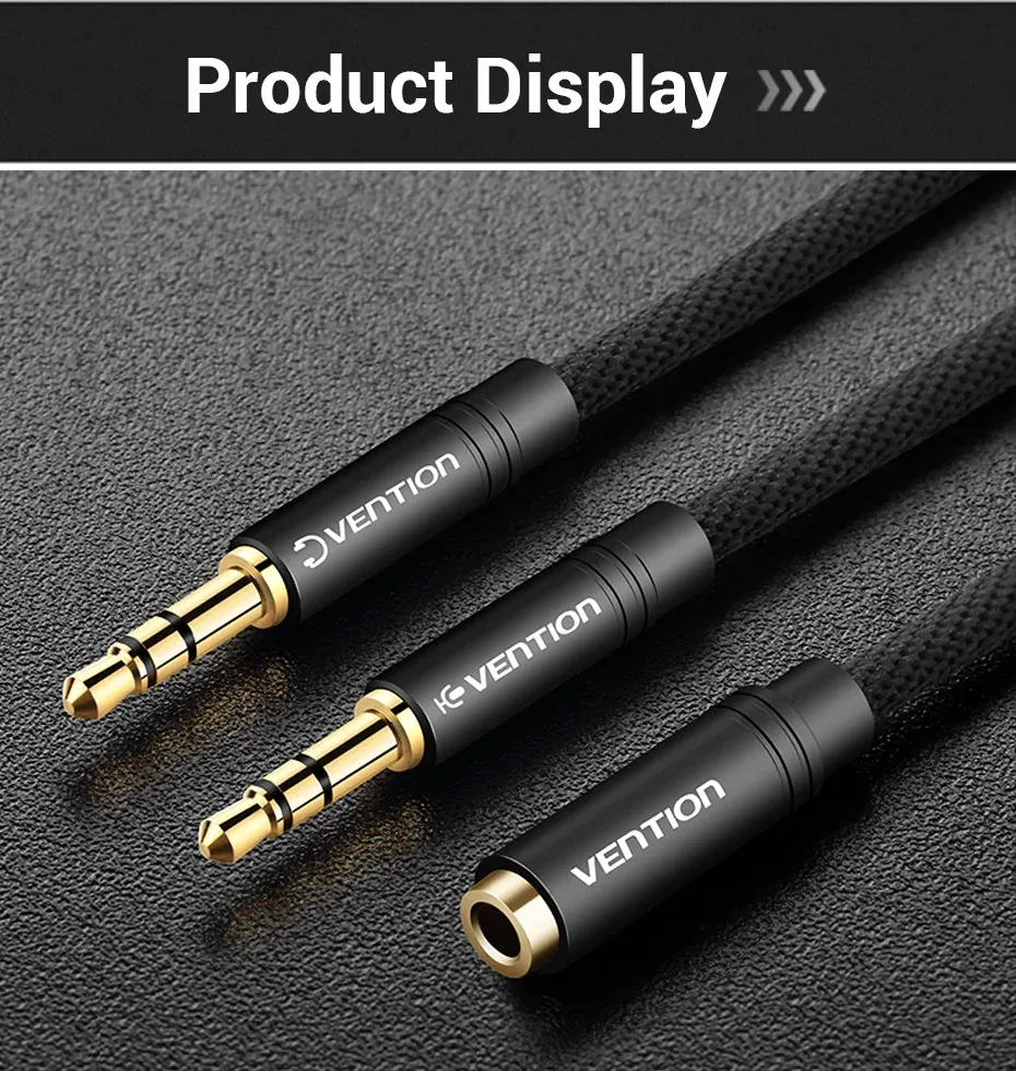 벤션 3.5mm 헤드폰·마이크 Y 오디오 분배 어댑터