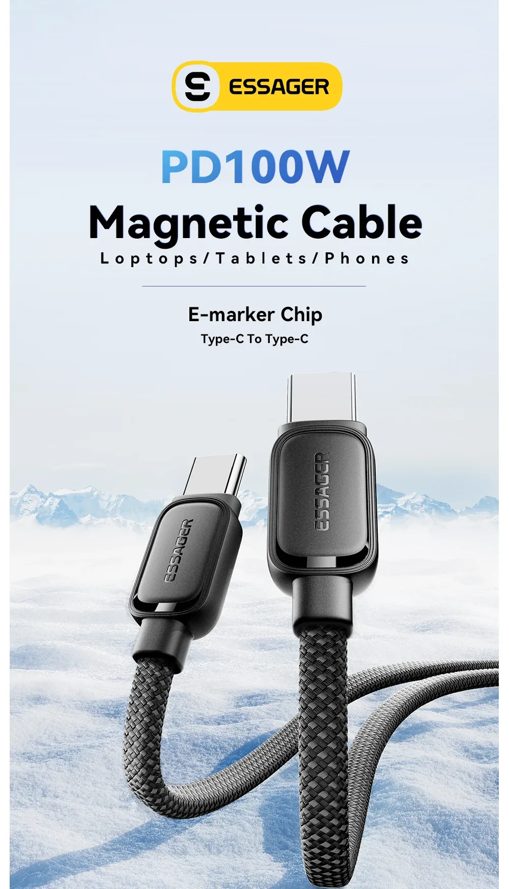 샤오미 자석 흡착형 USB-C to C 고속충전 케이블 100W