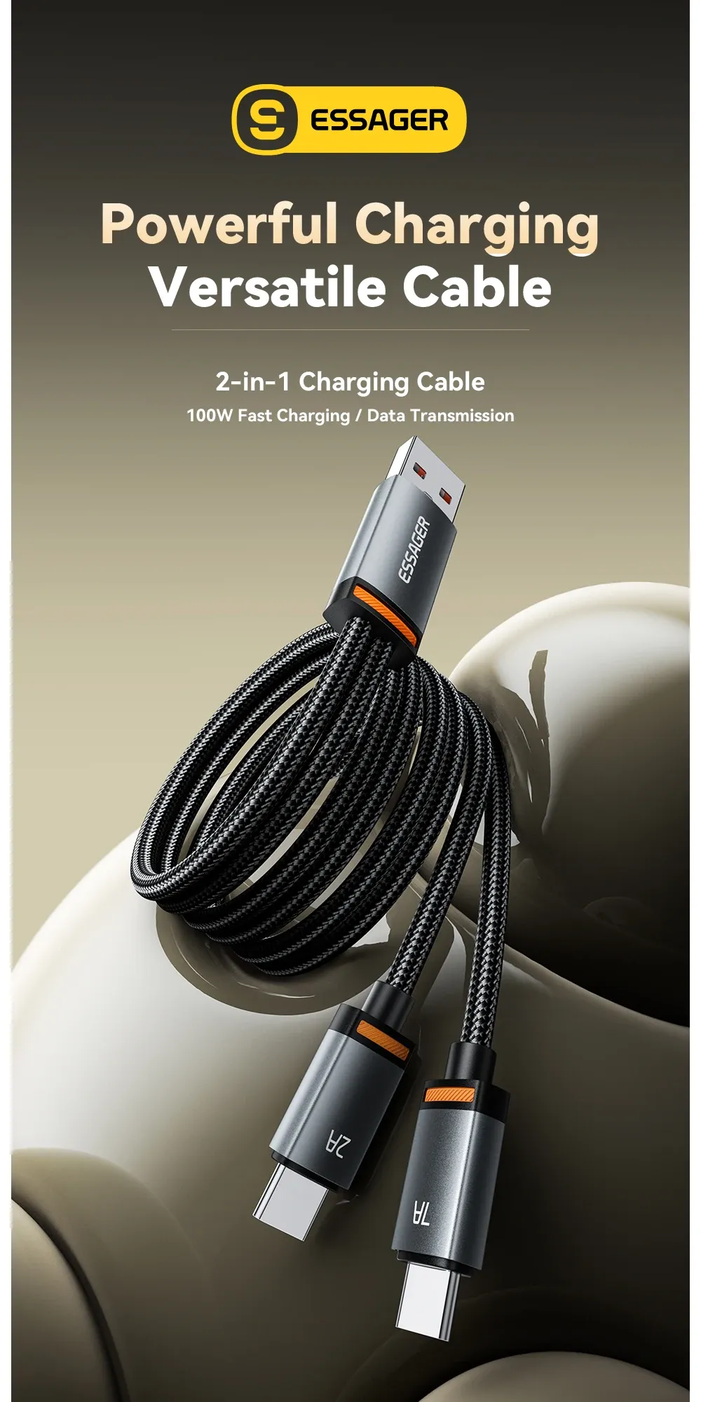 샤오미 2in1 USB-C 고속 충전 케이블