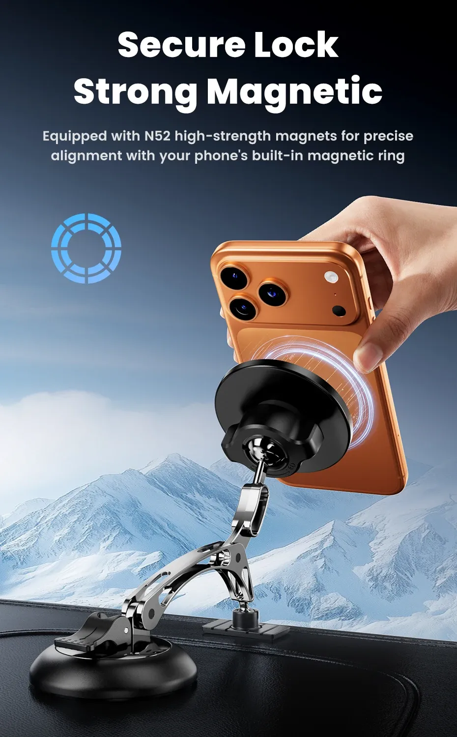 투키 듀얼 피봇 자석형 차량 무선충전 거치대