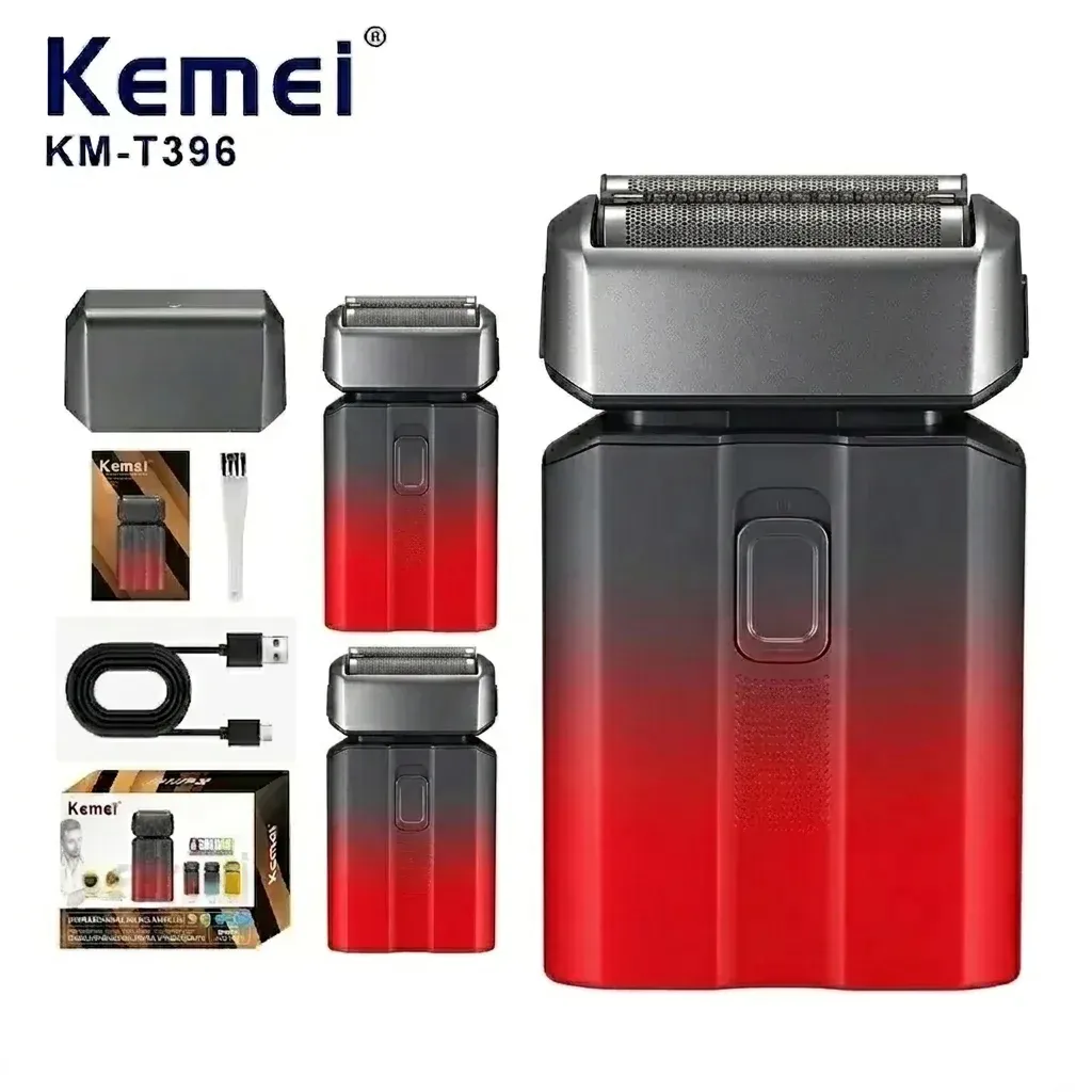 מכונת גילוח חשמלית פויל אדום שחור