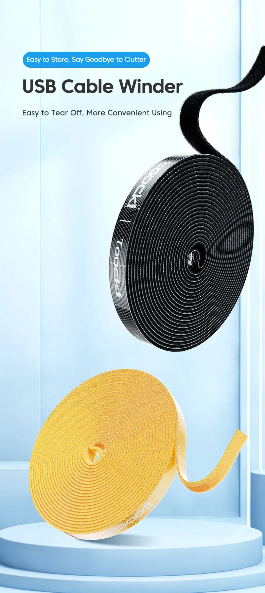 투키 10mm 찢어쓰는 나일론 케이블 정리 오거나이저