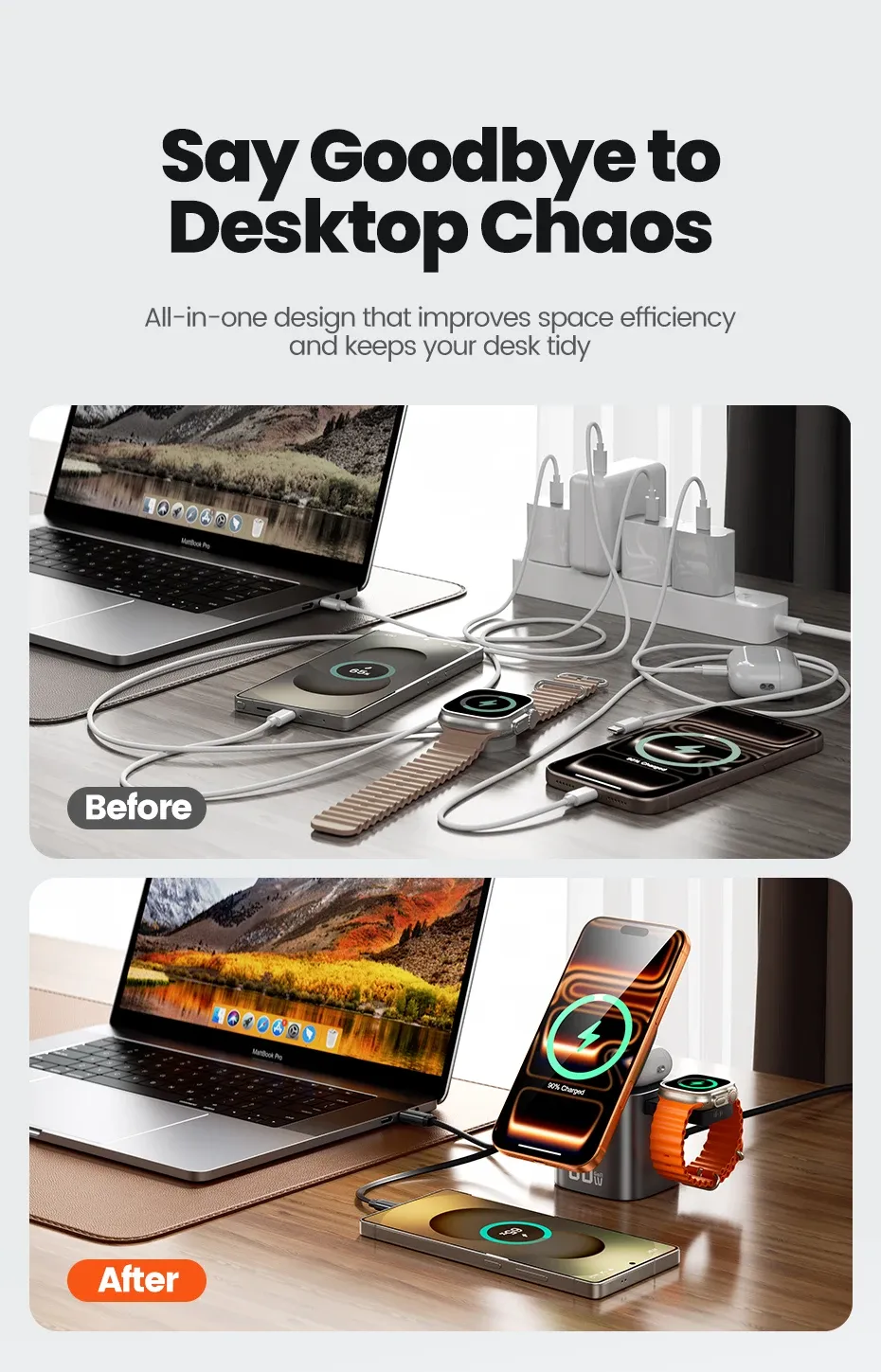 투키 80W 6-in-1 GaN 멀티 충전 스테이션